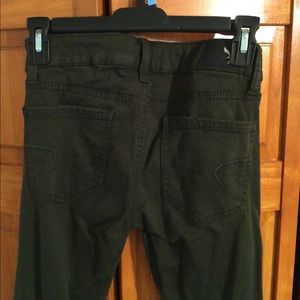 American Eagle Dark Green Skinny Sateen Jeggings